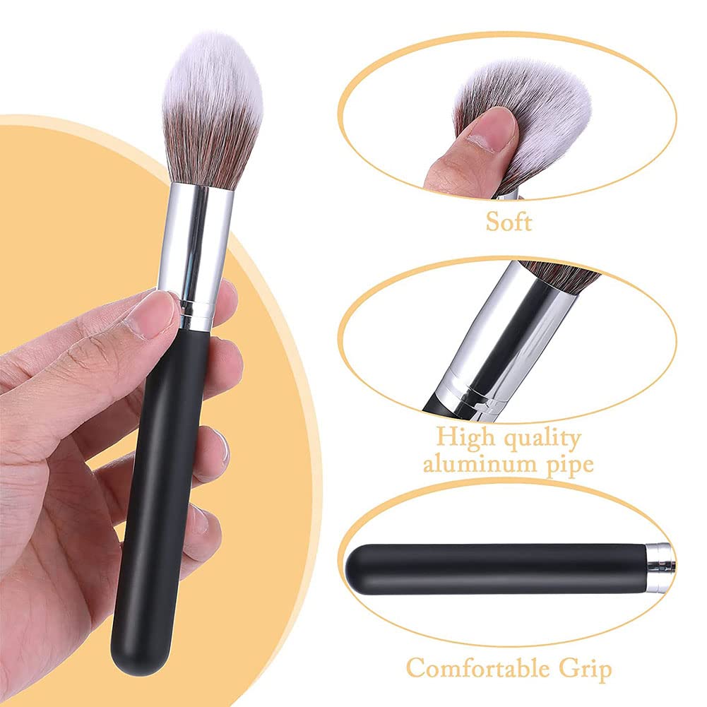 Real Techniques Professional Kabuki Blush Brush - Perfect for Foundation Bronzing and Buffing, Black - Image 3