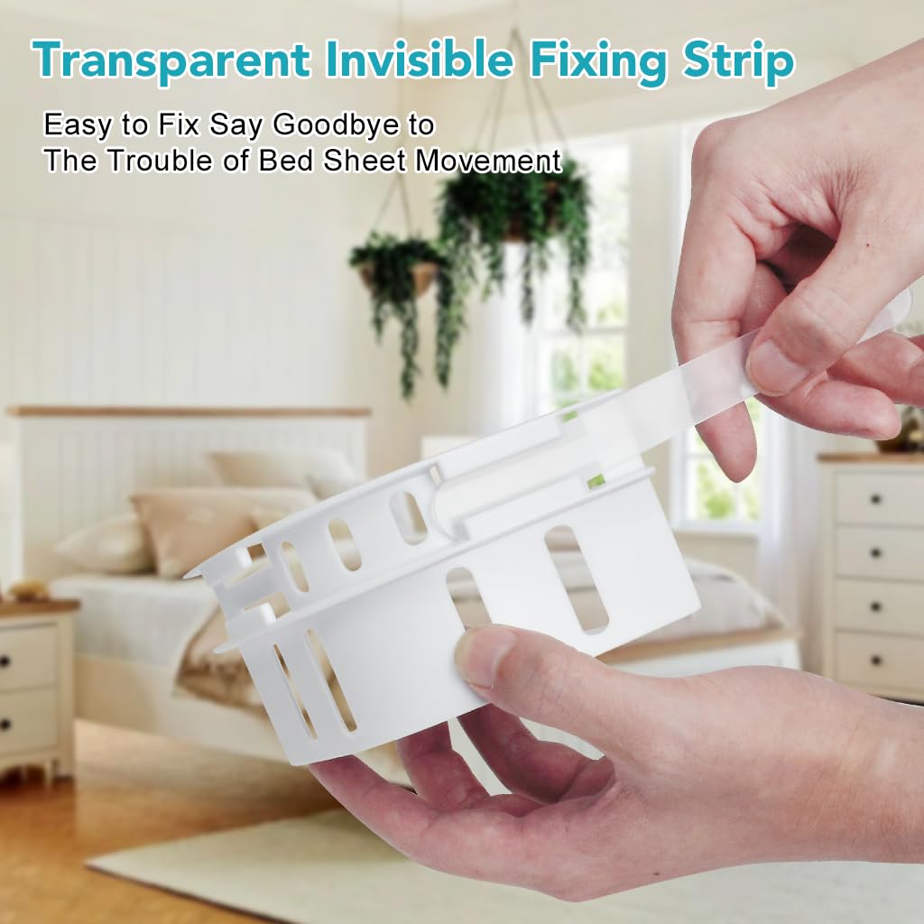 Suuwwn 4PCS Supports De Draps Avec Bandes De Verrouillage - Antidérapants Et Lavables