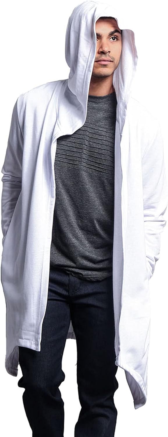 VICTORIOUS Men's Long Length Cloak Cardigan Hoodie