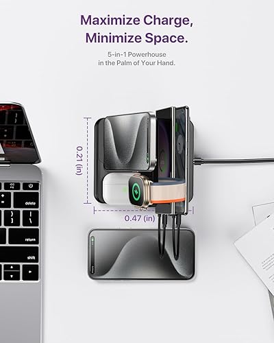Miniatura 3 de Estación de carga 5 en 1, para iPhone 15 Pro15 Pro Max15, iPad ProAirMini, Apple Watch 9Ultra 2, estación de carga para iPad, base de carga
