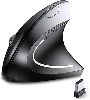 ASOYIOL Ergonomic Mouse Wireless, Rechargeable Ergonomic Mouse with USB Receiver, 6 Buttons 3 DPI 1000/1200/1600 Vertical Mouse for Desktop, Laptop,Computer Mouese Wireless(Right Hand,Black)