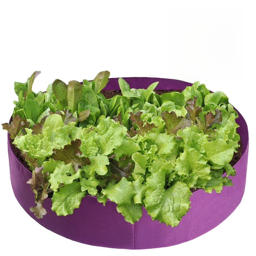 HEEPDD Sac de Culture en Feutre, Sac de Plantation, de Jardin 100 Gallons, Respirant avec Poignées pour Légumes, Tomate, Pomme de Terre, Carotte, 127 X 30 Cm, 1 Mm, Violet