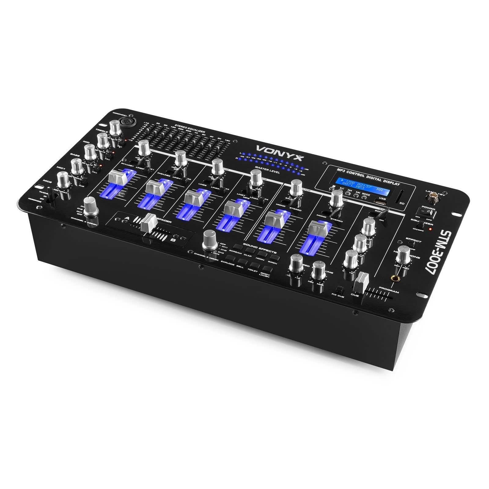 Power Dynamics PDMC804A Mezclador autoamplificado 4 canales | Amplificador integrado, control de eco, entradas para micrófono, para instalaciones móviles