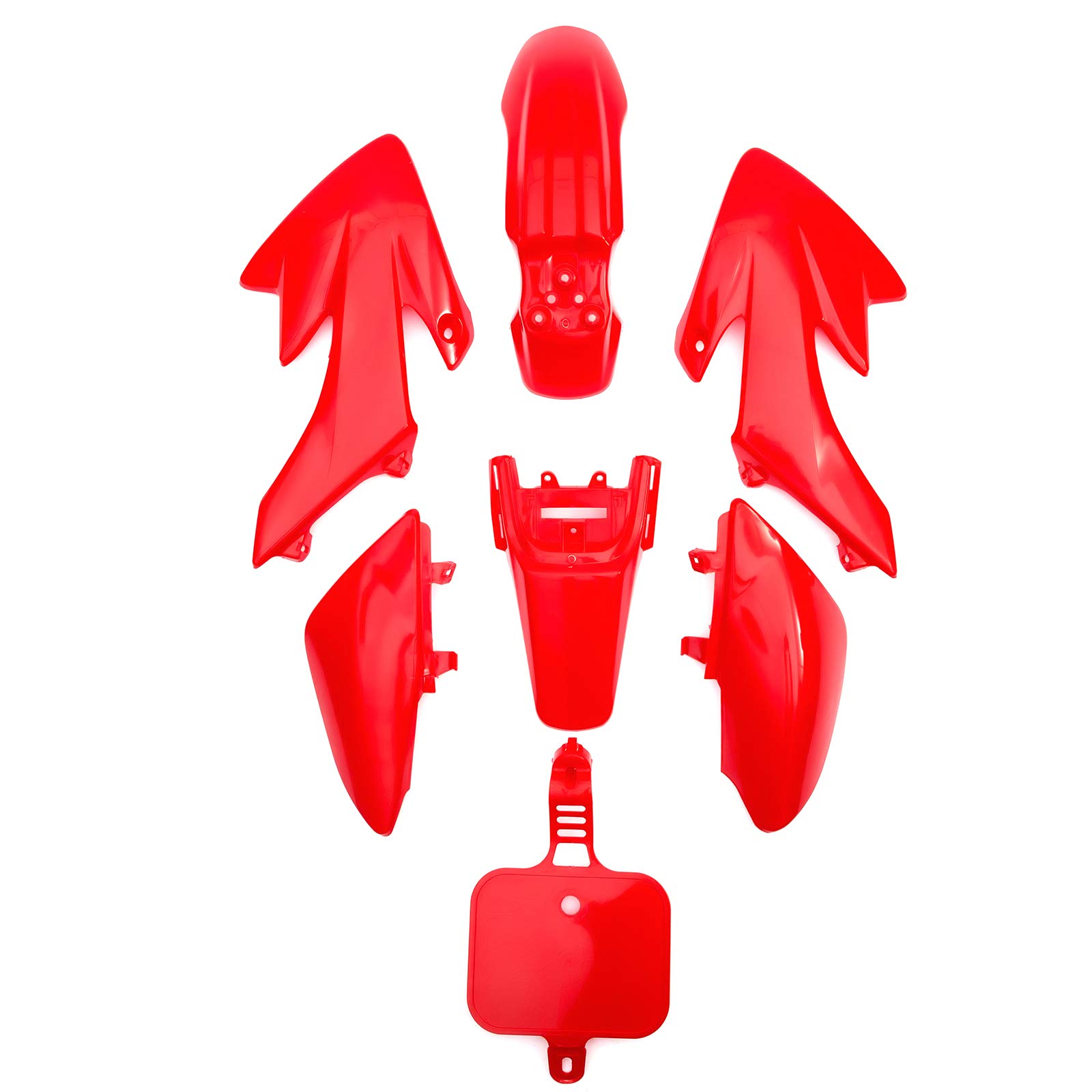 Red Pit Bike Plastic Set Compatible Replacement With CRF50 110cc 120cc 125cc Pitbike Fairing Graphics Red Number Board