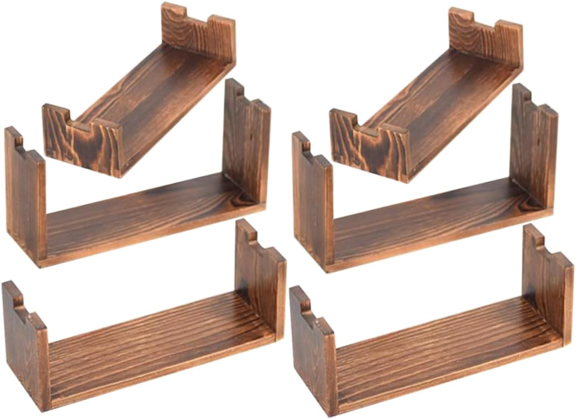 2sets Wooden Display Rack Retail Display Shelves Cupcake Stand Tiered Stand Riser for Decor Food for Party Multi-function Figures Sturdy Jewelry Holder Wood for