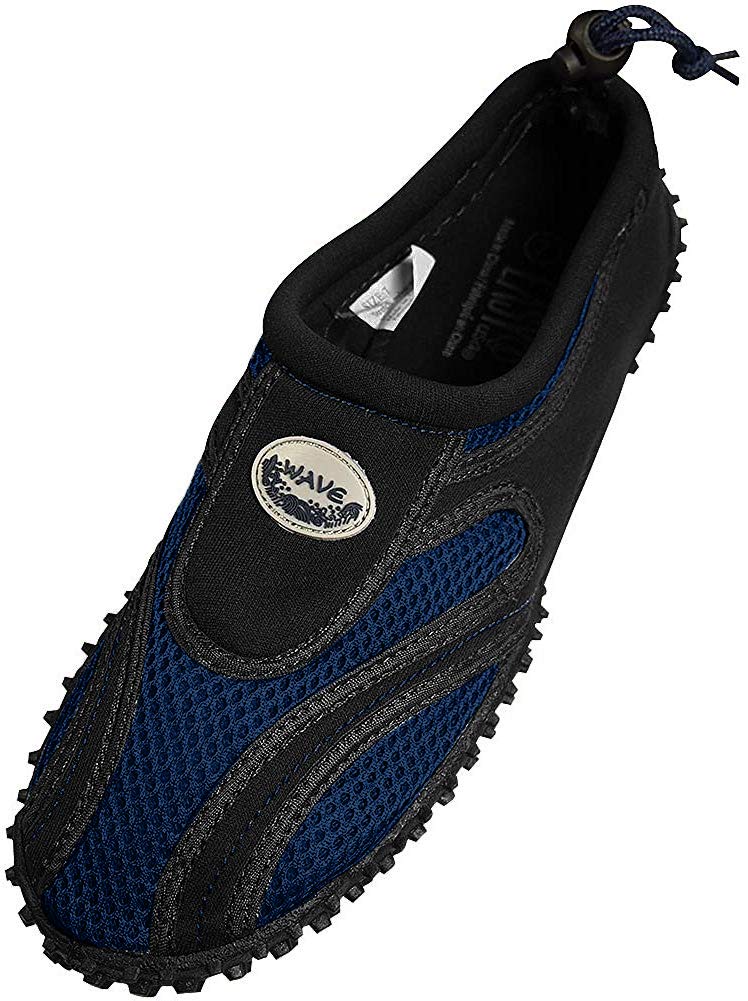 Wave Men's Waterproof Water Shoes, Black/Royal, 13 D(M) US