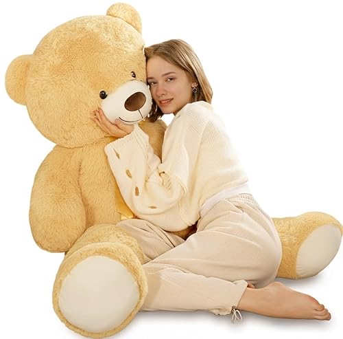 52in Giant Teddy Bear Stuffed Animal, Light Brown Big Teddy