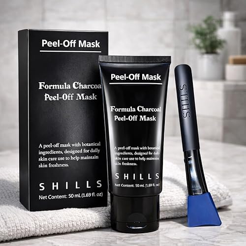 Miniatura 4 de SHILLS Charcoal Mask for Men, 1 Bottle (1.69 fl. oz) and a Brush Set