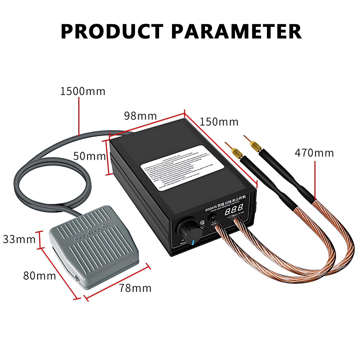 Saldatrice a punti 8000 W per batterie, saldatrice a batteria con pedale in nichel e perno di saldatura a punti, saldatrice manuale ad alte prestazioni per saldatori a batteria 18650