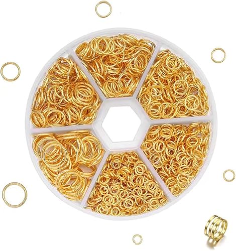 Miniatura 11 de Conectores de anillo tórico de calidad de acero inoxidable Juego de 304 anillos abiertos de metal para conectores de fabricación de joyas (plata)