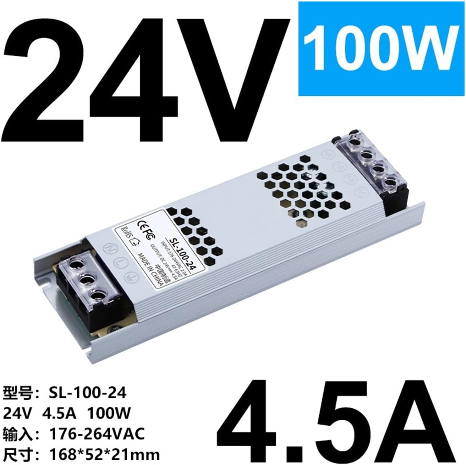 Ultra-Thin Long Strip 220V to DC Low Voltage 12V24V Light Strip Light Box Switching Power Supply Transformer 300W(SL-200W-12V)