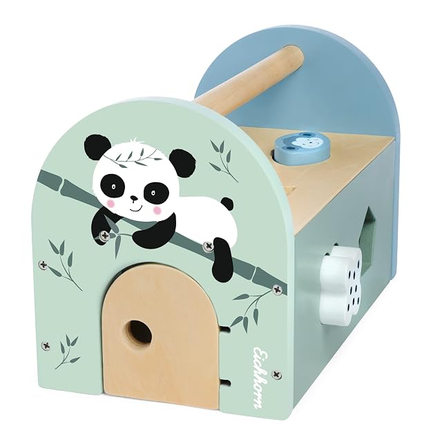 Foto 5 de 8 de Eichhorn - Panda Line - Caja de Juguete, Incluye 8 Bloques de construcción Diferentes, Puerta para Abrir, 9…