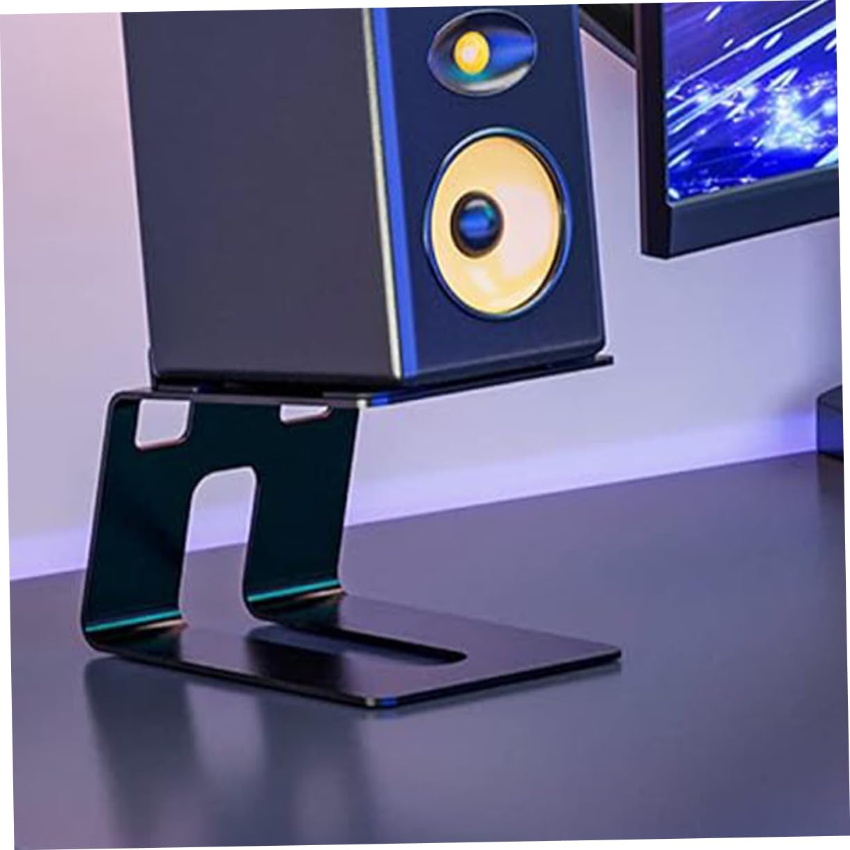 Toyvian Soporte Práctico para Altavoz Negro Escritorio de Hierro Instalar Diseño Único Fácil y Altavoces de Ordenador Gaming y Monitor