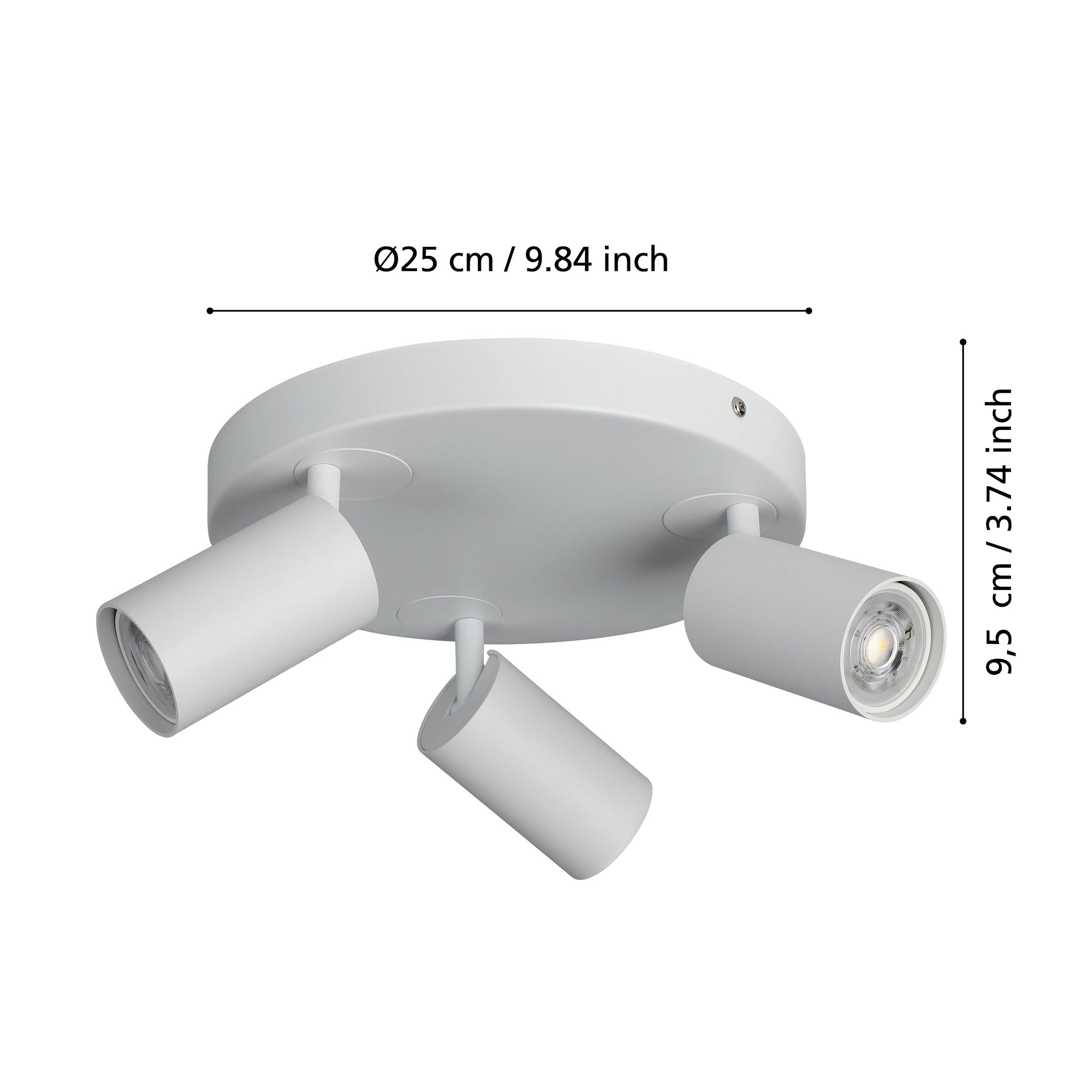 EGLO connect.z Smart-Home LED Deckenlampe Telimbela-Z | Deckenstrahler mit 3 Spots, ZigBee, App und Sprachsteuerung Alexa, warmweiß-kaltweiß, RGB, dimmbar, Deckenleuchte weiß