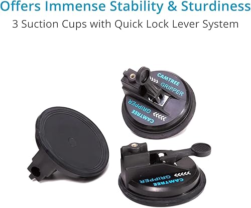 Miniatura 2 de G-51 Cámara Gripper Campod Succión Car Mount. 3 ventosas con palanca de bloqueo rápido, patas extensibles. Carga útil: máx. 20 kg/44 lb (estática),