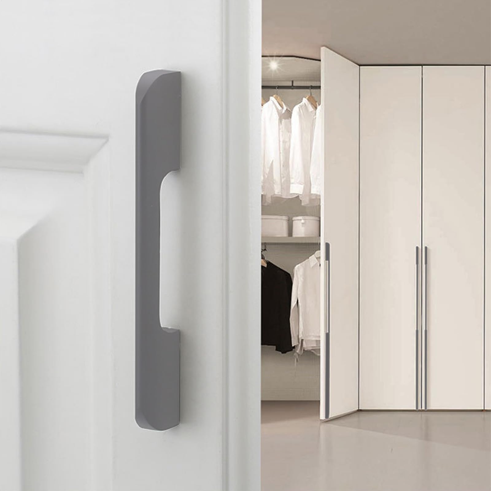 Möbelgriffe Lang,2 Stück Griffe für Schränke Grau Massive Aluminium | Eloxierte Oberfläche Bügelgriff Gesamtlänge:115 - 1200 mm Küche Griffe Modern für Schublade Küche 1160mm/45.7in