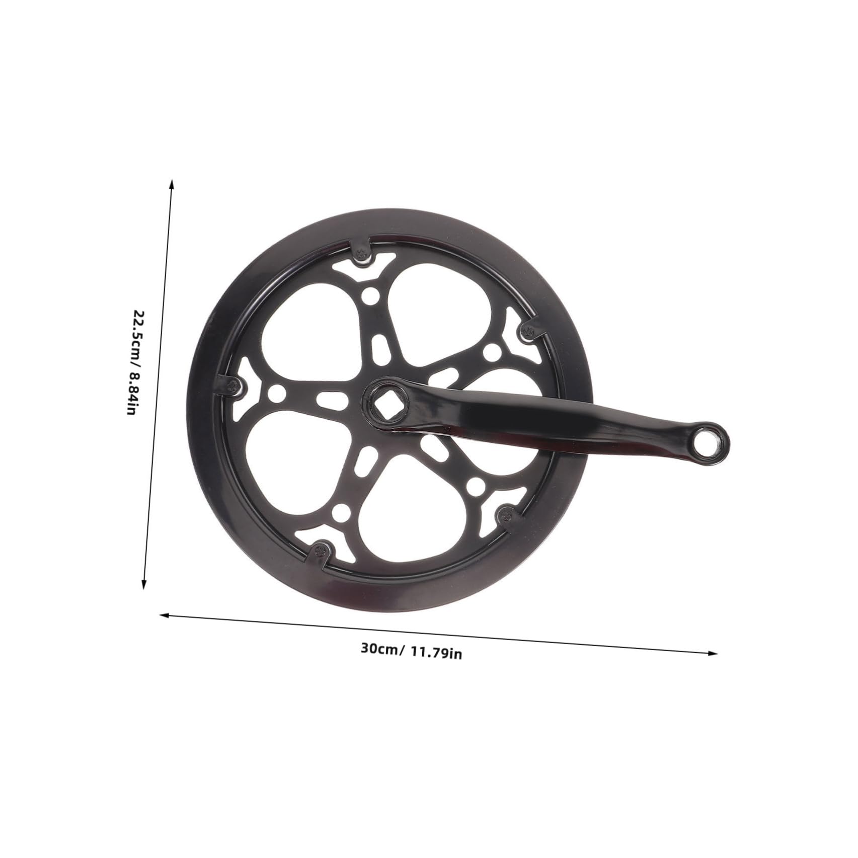 VANZACK Guarnitura Pedivella Bici Singola in Ferro Nero 52 Denti 170mm Resistente all'Usura per Sostituzione Accessori Bicicletta