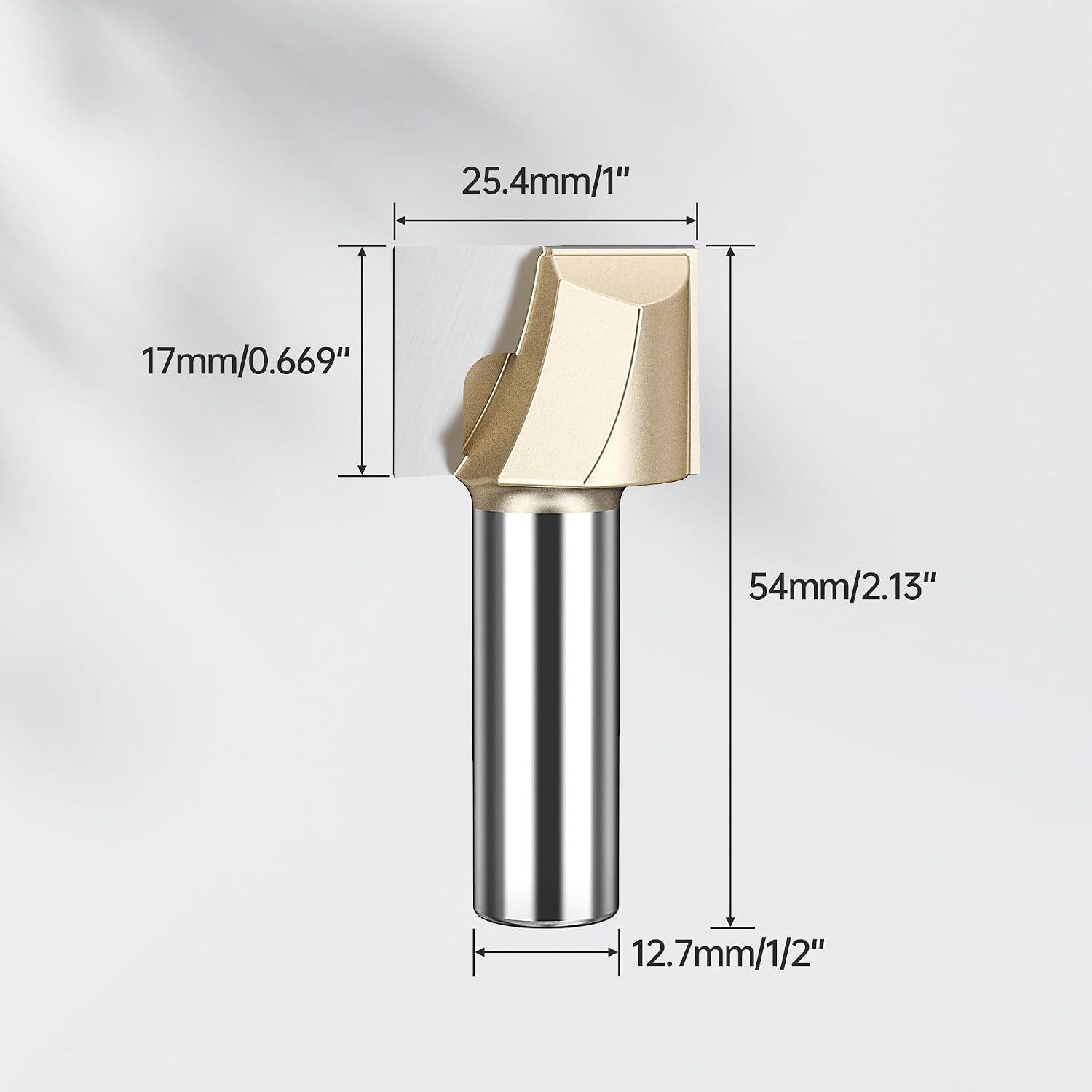 HUHAO Straight Router Bit Set 1/2" Shank, Double Flute Straight Bit Dado Straight Cut Router Bit, Cut Dia 1", Straight Router Bit for Woodworking Groove