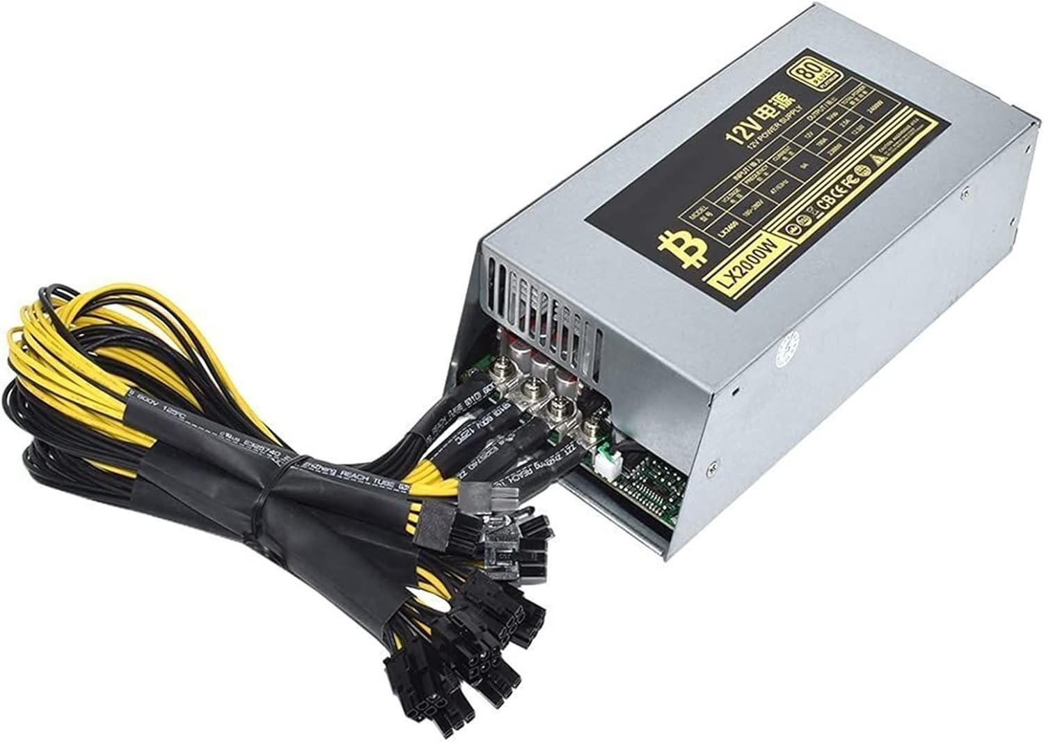 FULNES 2Uシングルチャンネル200.0W ETH.マイニングリグ電源鉱山 PSU 10x6ピン効率デバイス