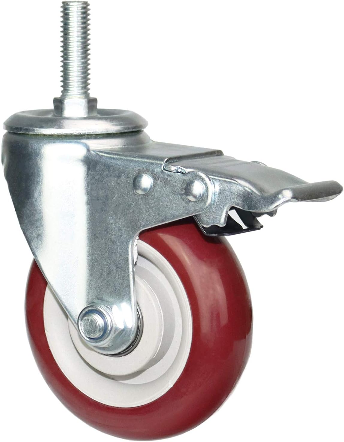DICASAL 4 Inch Swivel Stem Casters Heavy Duty American Size UNC 1/2"-13x1-1/2"Stem Thread Wheels 360 Degree Durable Wheels Dual Safety Locks Castors with 1650 Lbs Capacity Pack of Four: Automotive