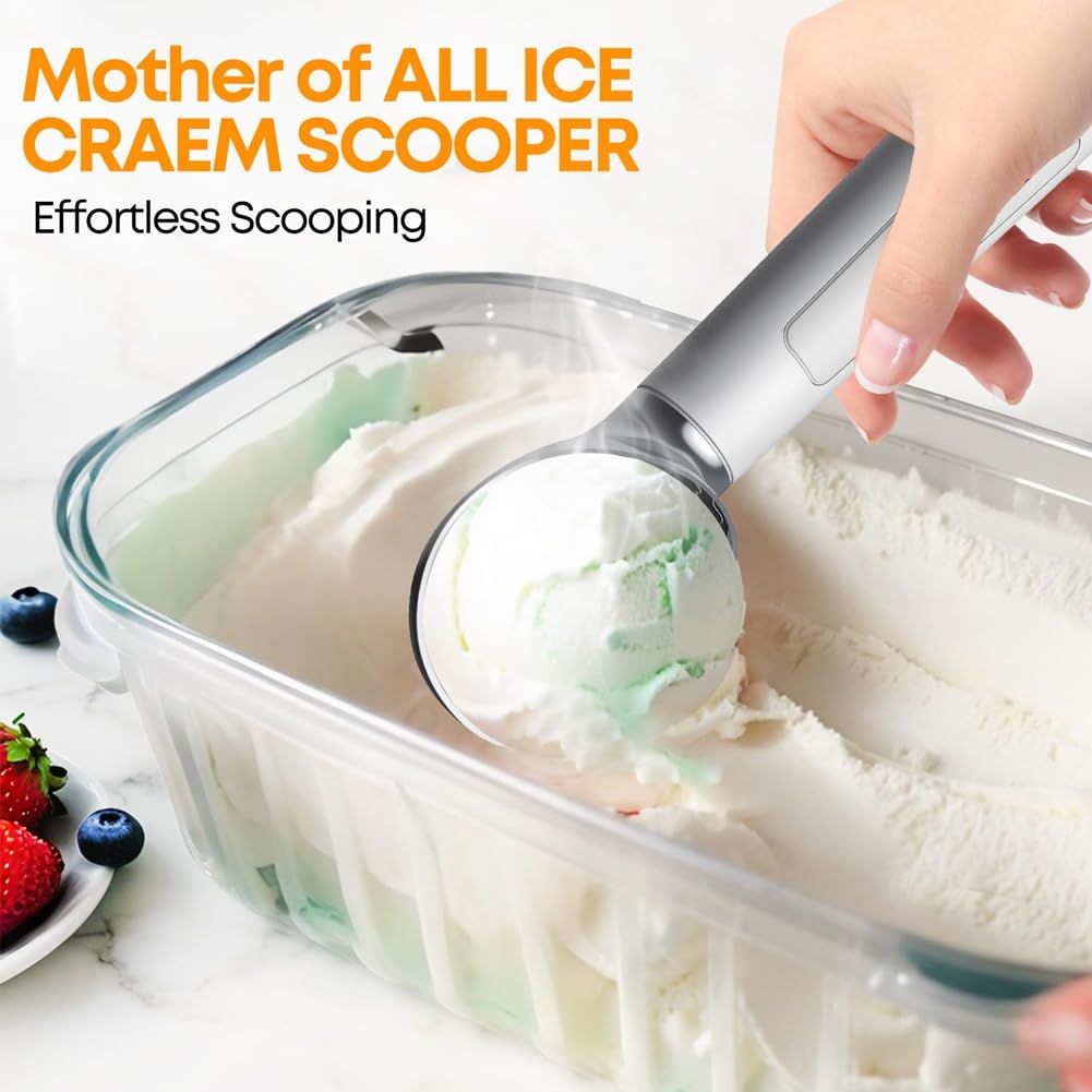 Cuillère à glace, Cuillère à glace électrique, cuillère chauffante, en acier inoxydable, blanche
