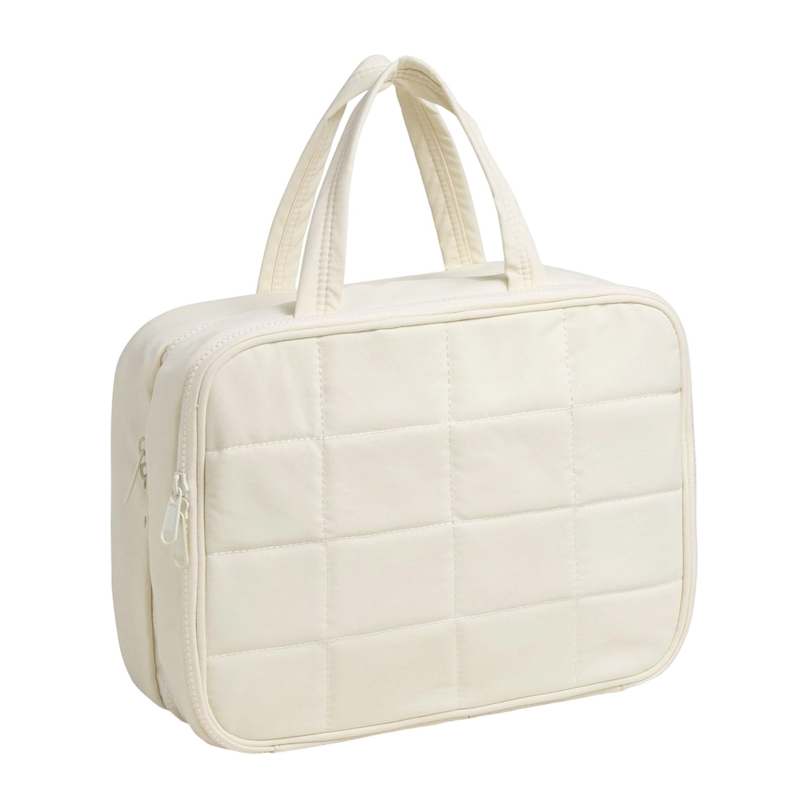 Trousse de toilette de voyage à suspendre, plusieurs compartiments, polyester imperméable, trousse de maquillage ergonomique pour voyage d'affaires, trousse de toilette suspendue pour camping, beige