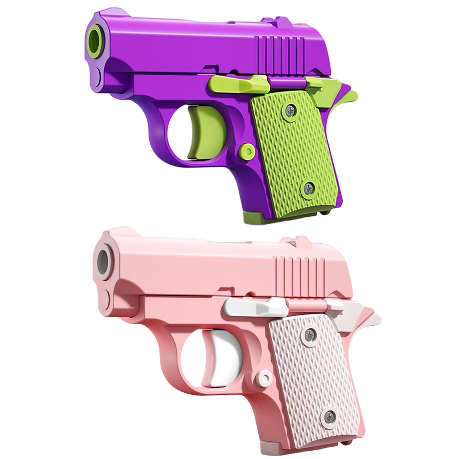 3D Printed Mini 1911 Gun Toy - Ultimate Fidget Toy for Adults - Cool Novelty Decompression Toy (Pink+Purple) 2PCS