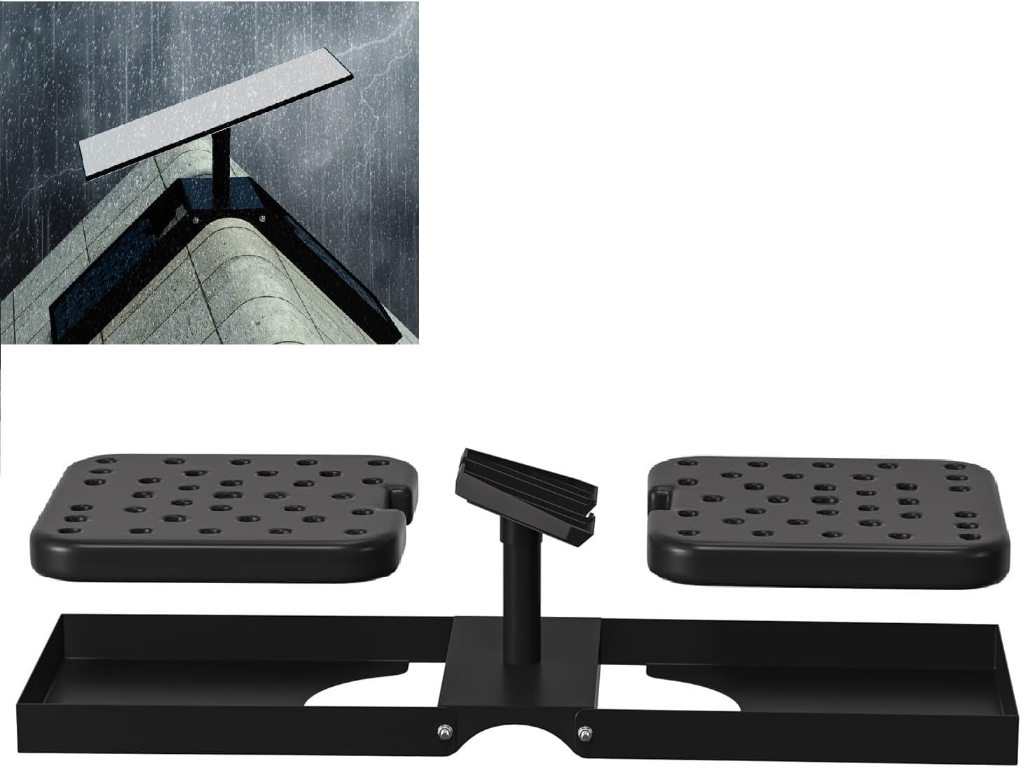 Starlink Roof Ridge Mount gen 3 with Counterweight, Rotatable Adjustable No Drill Starlink Roof Mount with Gen 3 Pipe Adapter, Starlink Ridge Mount(Counterweight Panel Included)