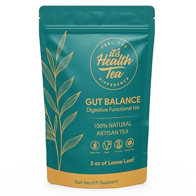 Gut Balance Herbal Tea – Supports Overall Gut Microbiome Health & Occasional Bloating Support | After-Meal Digestive Comfort | Enjoy Hot or Iced | Caffeine-Free Loose Leaf Botanical Blend (35 Unbleached Tea Bags Included)*