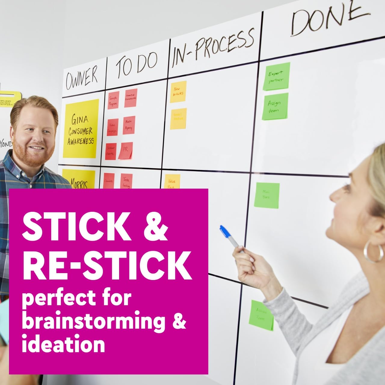 Post-it Super Sticky Notes 3x3 zoll, 24 Pads/Pack, 70 Blatt/Pad, Workshop Kit, Rot, Gelb, Grün (654-24SSANSIOC)