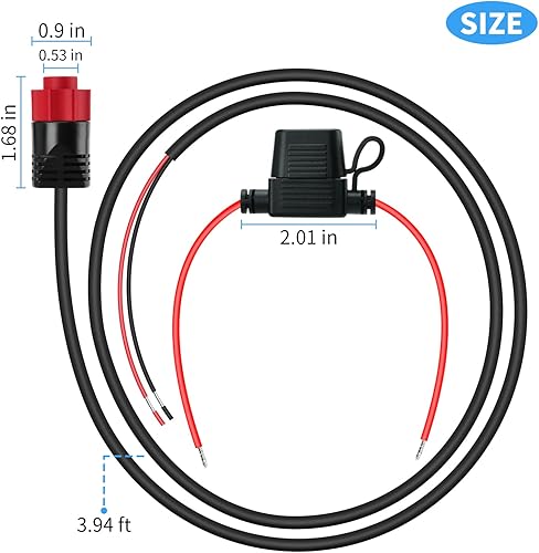 Miniatura 5 de Cable de alimentación de repuesto para equipo de navegación, longitud de cable de 4 pies, compatible con HDSMarkEliteHook