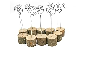 Rustic Real Wood Base Wedding Table Centerpiece Photo Holder