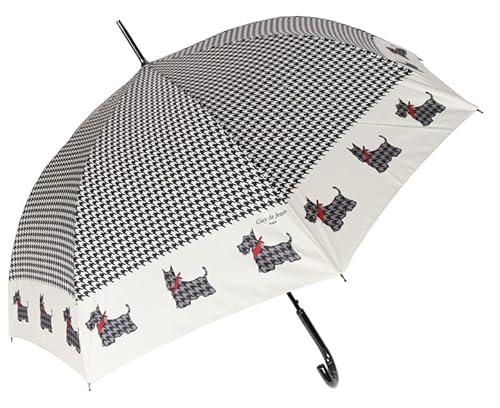 GUY DE JEAN ギドゥジャン ワンタッチ 傘 MISS 晴雨兼用傘 レディース ギフト プレゼント 誕生日 彼女 妻 女性 お祝い ギ・ド・ジャン イヌ エッフェル塔 パリジェンヌ 千鳥格子 ネコ 母の日 ホワイト 日傘 (Emeraude)