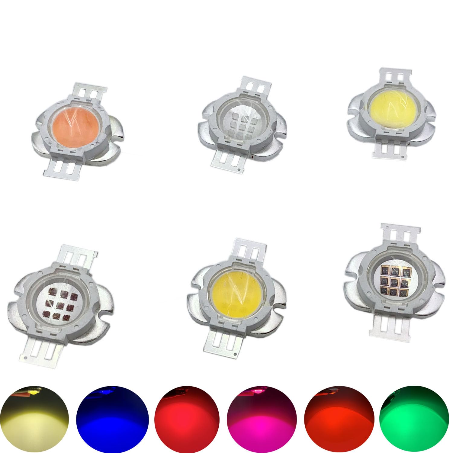 Chip LED ad alta potenza, 10 W, rotondi, 80, 90, lente ad angolo, rosso, verde, blu, UV, 365 nm, 395 nm, diodo COB SMD, 45 mil, per fari LED, 10 pezzi (UV 395-400 nm)