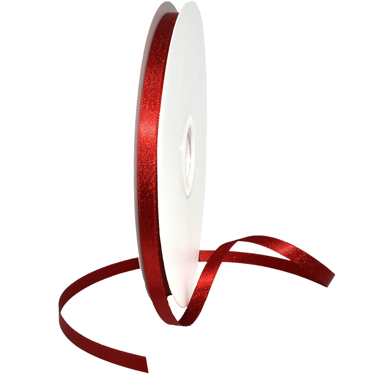 Morex Ribbon Glitter Pearl Ribbon, 3/8" x 100 m, colore: Scarlatto