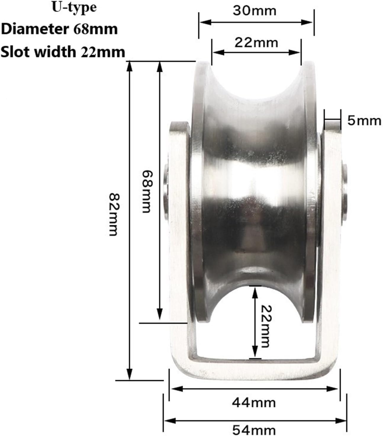 Pulegge for cavi, pulegge, pulegge for funi, set di pulegge, pulegge scanalate, set di pulegge for cavi for carichi pesanti for accessori fai da te Pulegge di sollevamento Ruote cingolate(U type22mm)