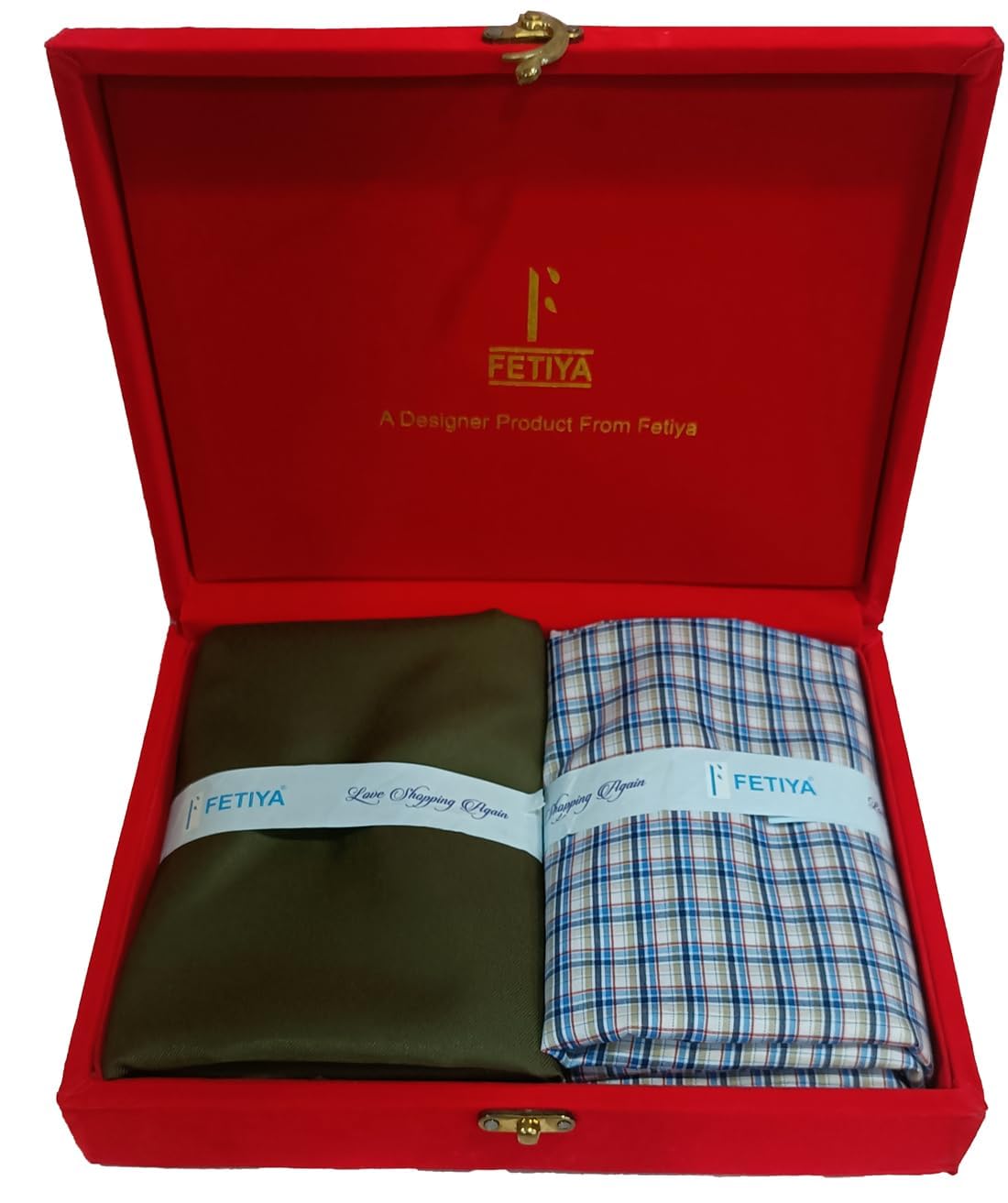 Men's Checks Shirt and Trouser Unstitched Fabric Set -Gift Pack (Multicolour_Free Size) 008-image-7