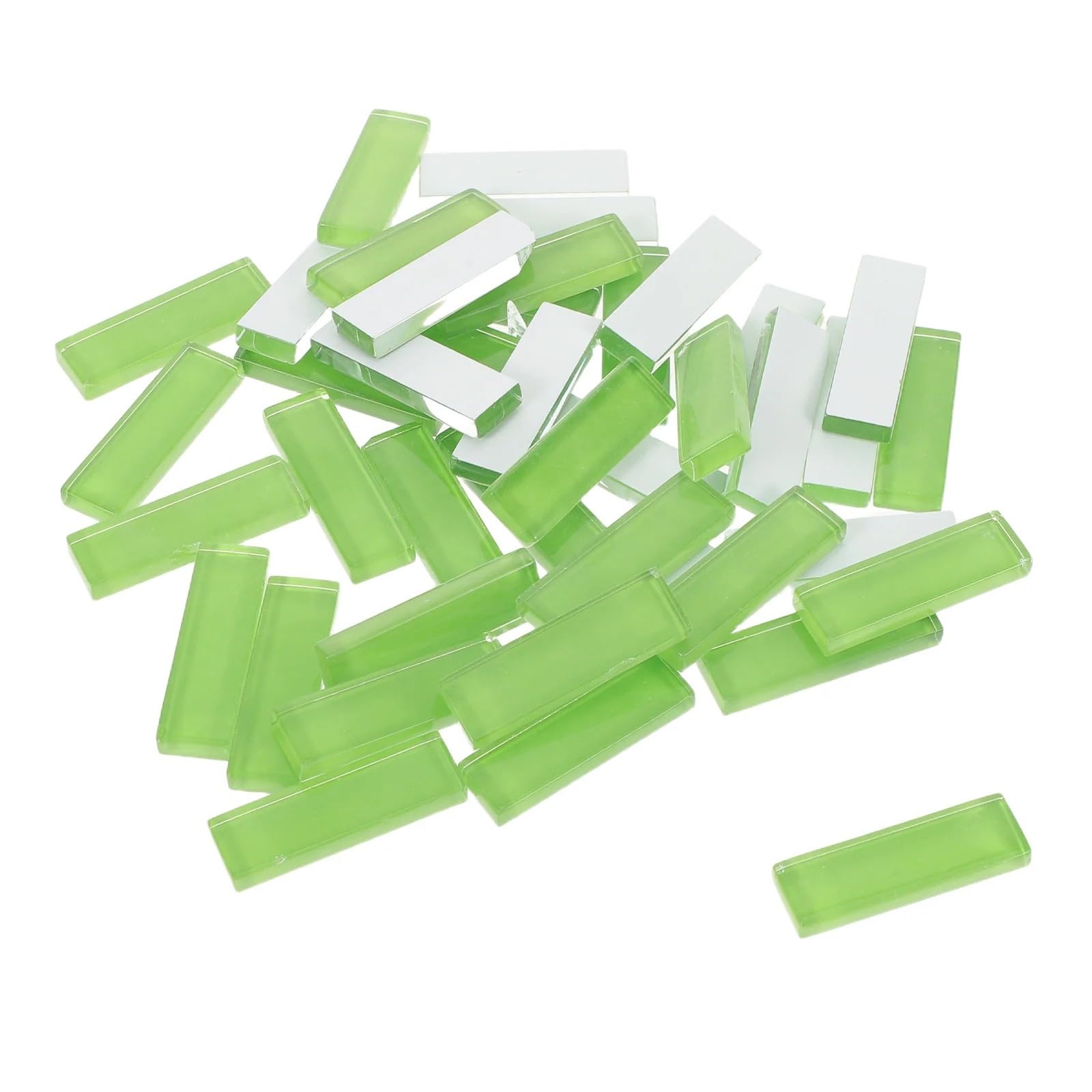 Vaeltor One Color 2Pack Green Rectangle Mosaic Glass Tiles For Diy Crafts Home Decor Art Projects