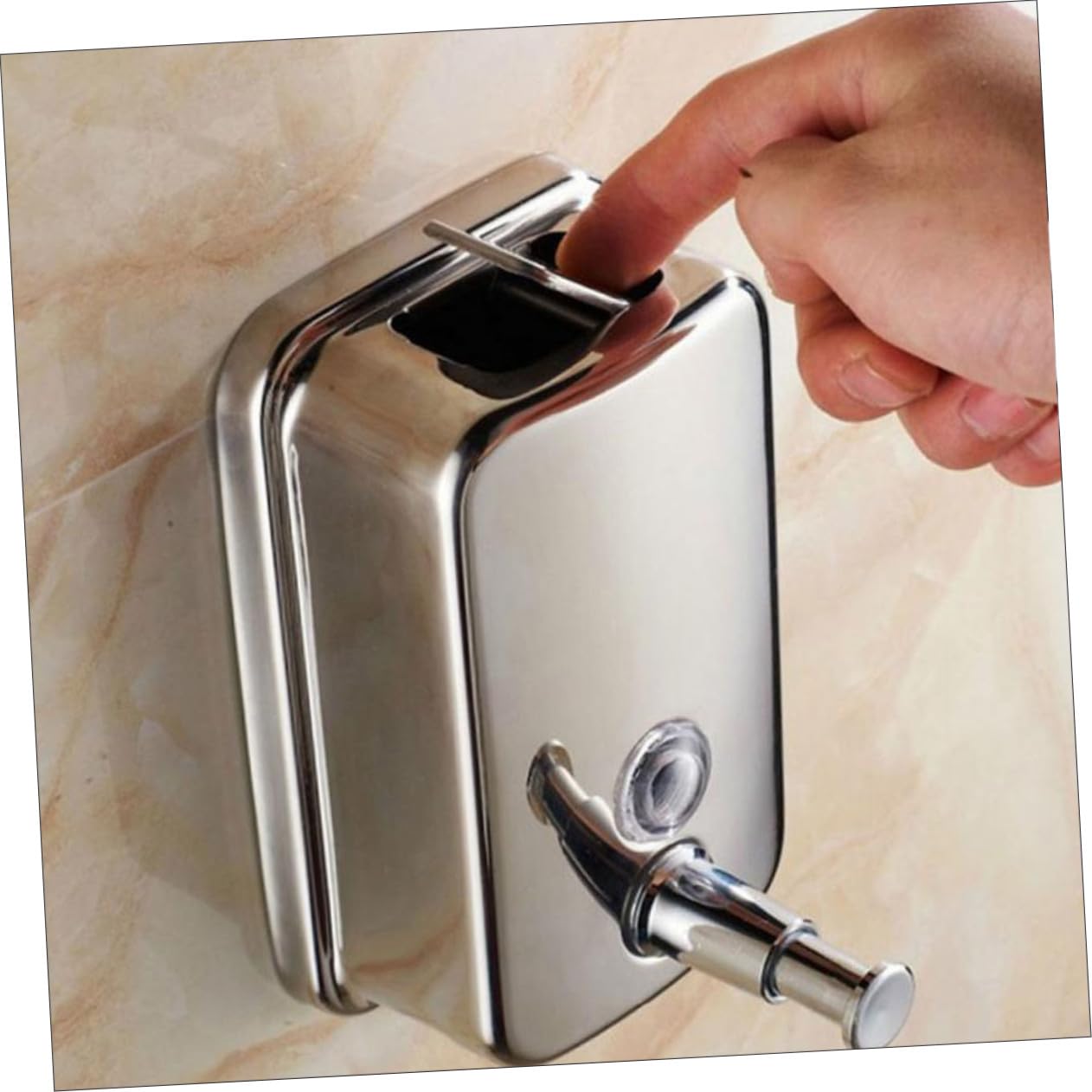 Artibetter Dispenser Sapone Manuale da Parete in Acciaio Inossidabile 1000ml Ricaricabile Porta Sapone Liquido per Bagno Casa e Bagno Pubblico