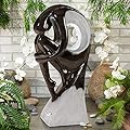 Graceful Form Modern Outdoor Floor Bubbler Water Fountain 43" High with LED Light for Garden Patio Backyard Deck Home Lawn Porch House Living Room Relaxation Exterior Balcony - John Timberland