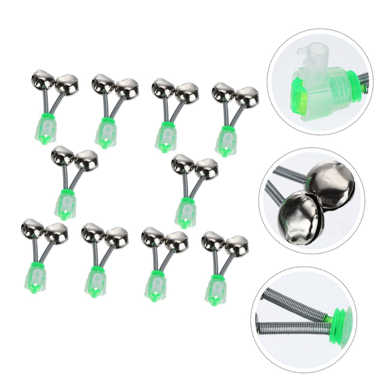 Mipcase 10pcs Fishing Alert Bells Night Fishing Gear Portable Rod Bells Tackle