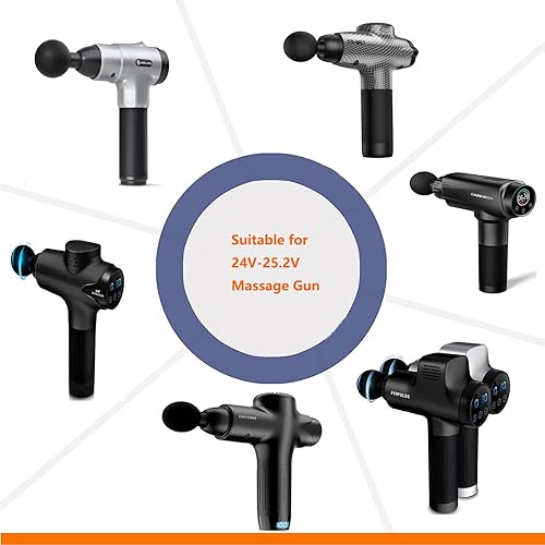Miniatura 3 de Adaptador de corriente para pistola de masaje de 25.2 V-1 A, cable de carga de suministro de CA/CC compatible con FITPULSE, Chirogun, DARKIRON,