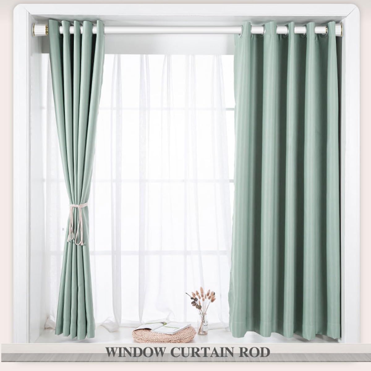 Rideau de douche réglable sans perçage de 40 à 500 cm de diamètre, 32 mm, polyvalent, pour salle de bain, balcon et cuisine, 310 x 400 cm, imperméable et design élégant pour un usage domestique