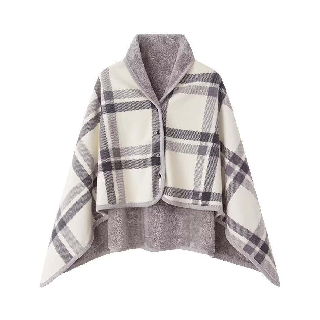 Amazon｜ひざ掛け 肩掛け フード付き 着る毛布 ポンチョブランケット