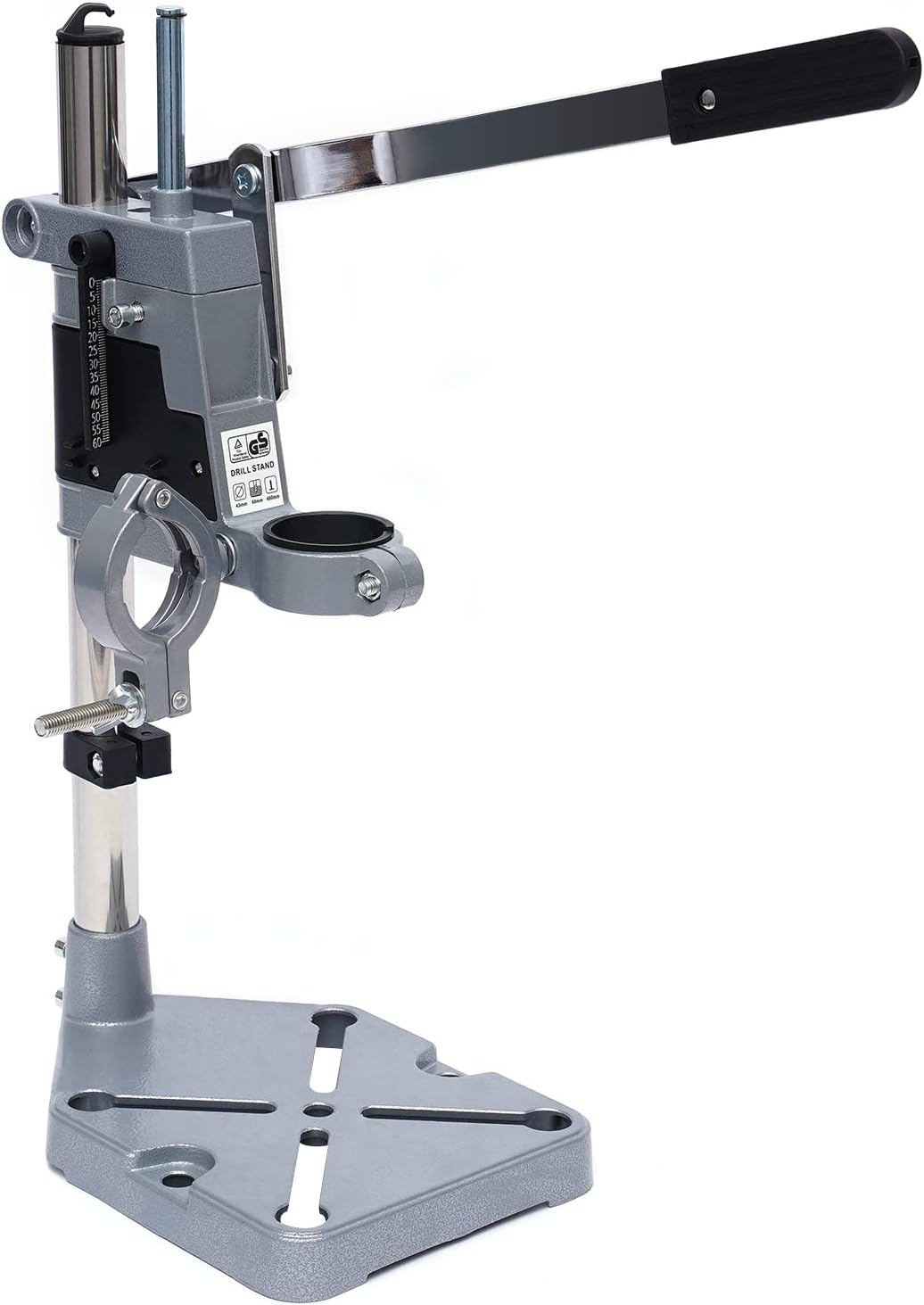 Drill Press Rotary Tool Workstation Stand, Adjustable Drill Press Stand for Drill Workbench Repair Tool Clamp, Universal Bench Clamp Support Tool, Double Hole + Adjustable Bench + Aluminum Base