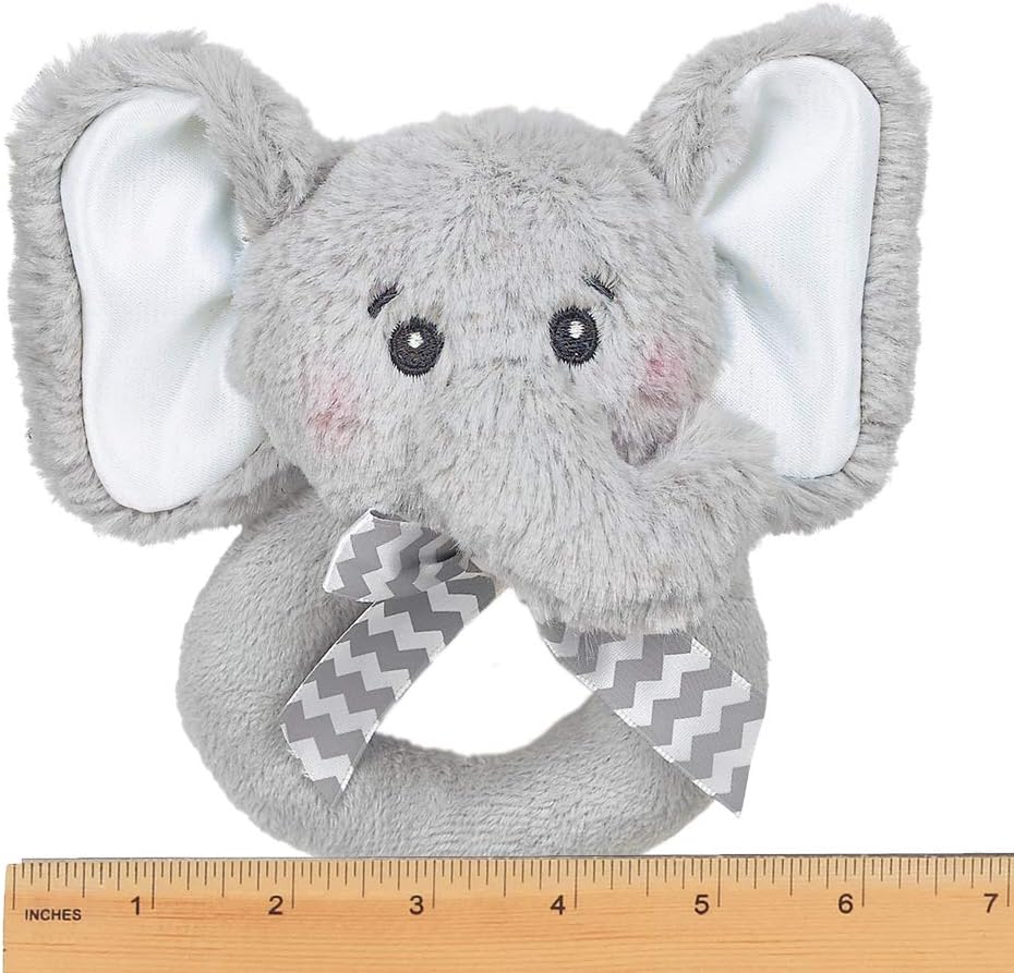 Bearington Baby Lil' Spout Elephant Plush Ring Rattle 5.5" : Toys & Games