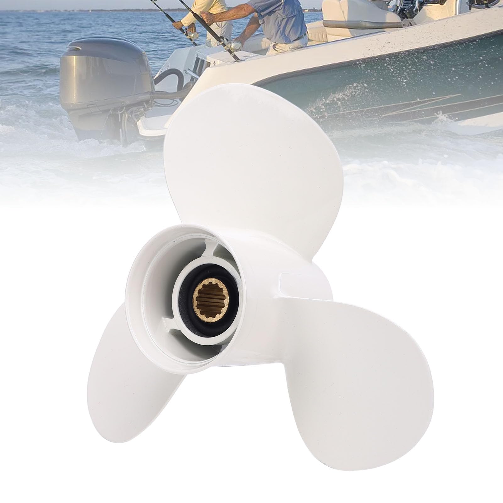 Dioche Hélice de Bateau en Alliage D'Aluminium, Hélice de Moteur Hors-Bord Haute Performance, Taille 11 5/8 X 11 G pour Moteurs de 40 à 60 Chevaux, Construction Durable en Aluminium de