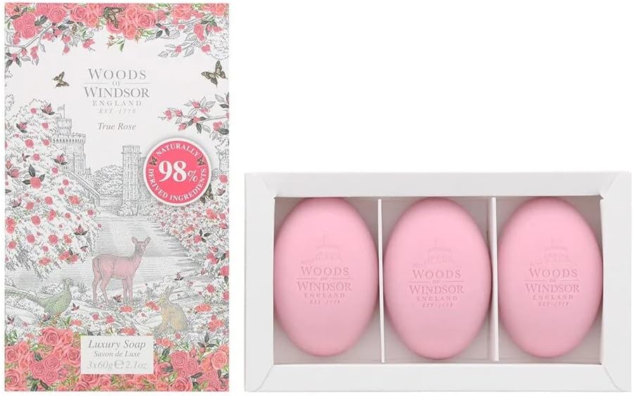 Woods of Windsor True Rose Luxury Soap for her, 60 g (Pack of 3 ...