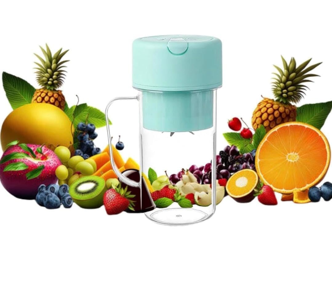 AASTIK SALES Electric Juicer Cup Practical Travel for Household Camping Portable Smoothie Blender with Straw, 500ml, Double Layer Smoothie USB Juice Maker Bottle Fruit Blender Maker Protein Shaker-image-2