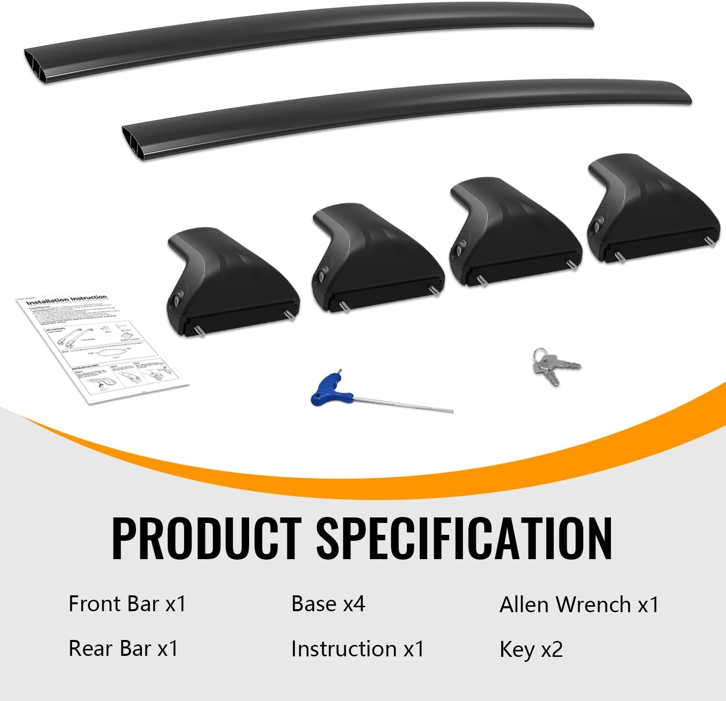 330lbs Lockable Roof Rack Cross Bars Fit for 2015 2016 2017 2018 2019 2020 Chevrolet Suburban/Tahoe, GMC Yukon & Yukon XL, Cadillac Escalade & Escalade ESV, Aluminum Roof Rails Crossbar